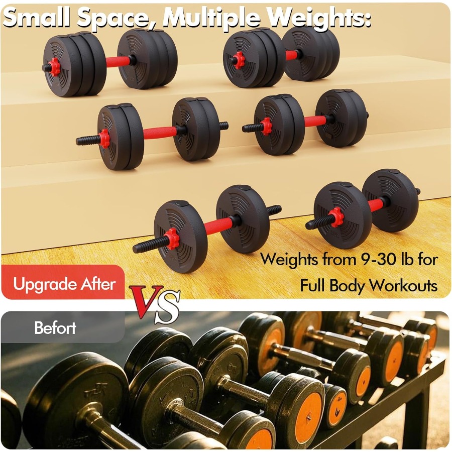 Adjustable Dumbbells Set, 60LB - Dumbbell Set review and price